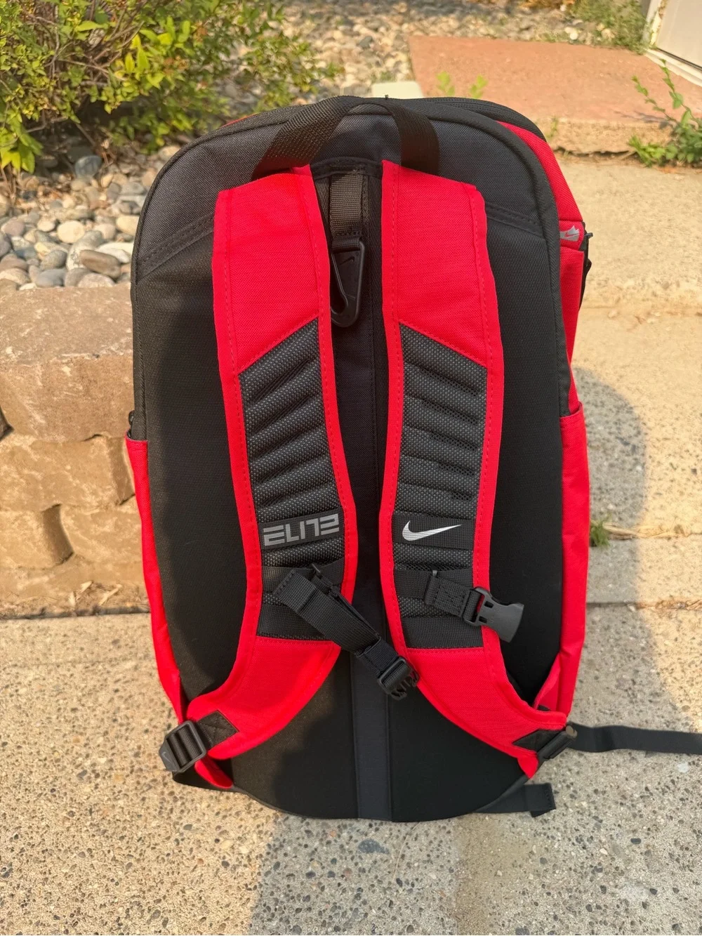 Nike Red Backpack with Silver Reflective Swoosh